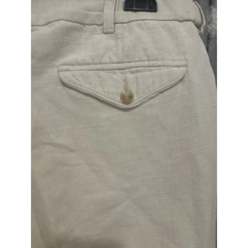 Caribbean Men’s Beige Linen Cotton Pants 36x32 Regular Straight Leg